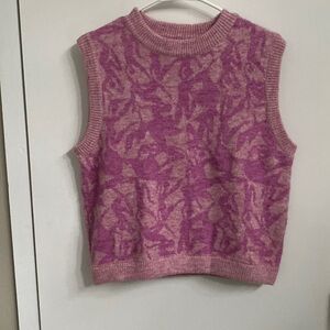 NWT FRNCH Paris Pink Sweater Vest -size medium
